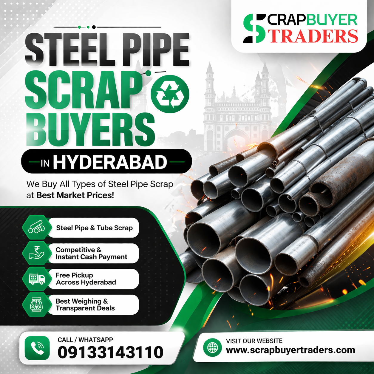 Steel Pipe Scrap Buyers in Hyderabad